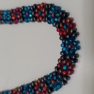 New Peyote Stitch Multicolor Daisy Beaded Dainty Necklace